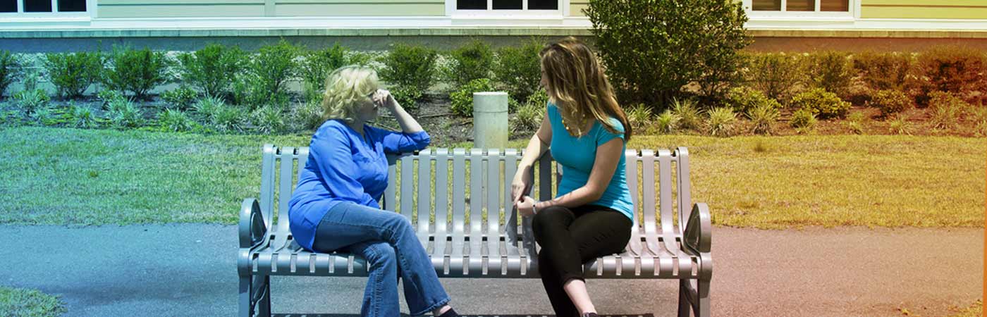 Two women talking